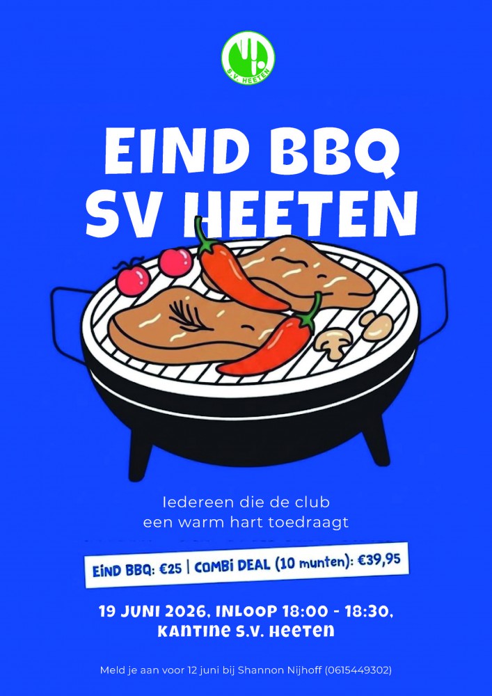 Eind BBQ bij SV Heeten – Seizoensafsluiting 2026 Eind BBQ bij SV Heeten – Seizoensafsluiting 2026